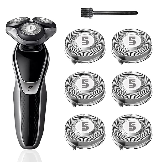 SH50 Replacement Heads for Philips Norelco Replacement Heads 5000 Series Shaver, Compatible with Philips Series 5000 (S5250, S5205, S5660/84, S5590/81,S5290/88,S5210/81), 6 pc-Pack