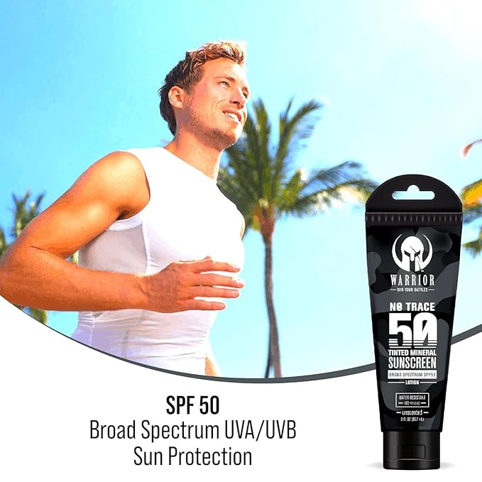 WARRIOR - WIN YOUR BATTLES- SPF 50 Tinted Sunscreen for Face - Zinc & Titanium Tinted Moisturizer with SPF - Water Resistant, Non-Toxic Tinted Sunscreen Lotion for Sensitive Skin - 3 Fl Oz - Pack of 2