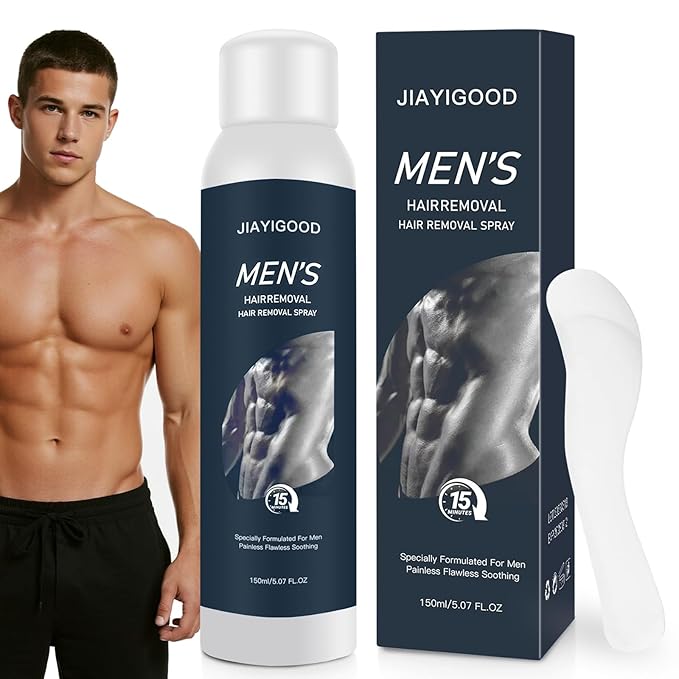 Hair Removal Spray Foam for Men – Gentle Depilatory Cream with Plant Extracts, Soothing Formula for Armpits, Chest, Back, Legs & Body – Safe for All Skin Types