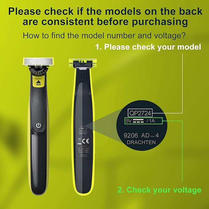 BENSN 5V1A Charger Compatible with Philips Norelco One Blade QP2724 QP2834 QP1924, Fit for Phillips QP6542 QP6552 QP4631 QP6507 QP6552 QP4530 MG5910 MG7910 MG9510 Electric Trimmer Charging Cord