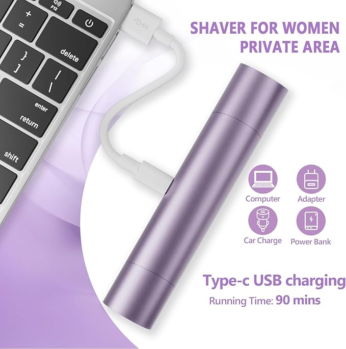 Electric Razors for Women 2 in 1 Women's Bikini Trimmer Body Hair Remover, Dual Head Rechargeable Women Shaver for Face Legs Underarms Pubic Hair, Waterproof Painless, Travel Gifts for Her