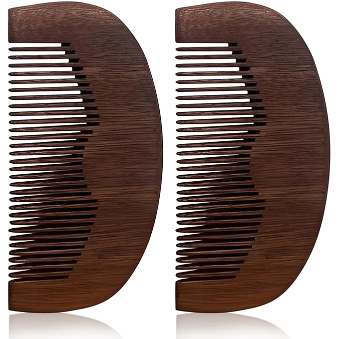 Beard & Mustache Wood Comb - Ideal for Oils and Balms, Anti-Static for All Beard Types, Pocket-Sized