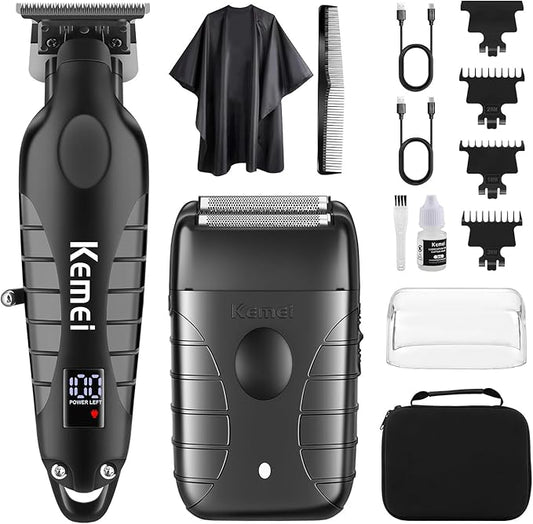 KEMEI Professional Electric Foil Shaver for Men, Beard Trimmer & Men's Grooming Set, Foil Shaving Kit and Bald Head Precision Trimmer, Cordless and Rechargeable with USB, Gifts for Men