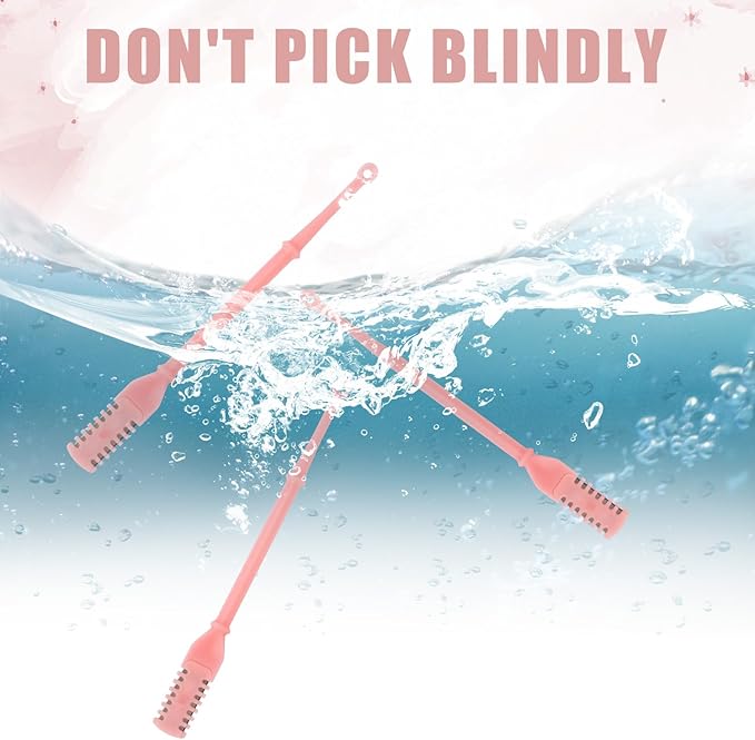12pcs 2 in 1 Nasal Hair Cutter, 360 Rotating Nose Hair Trimmer for Men Women Double Sided Nose Hair Cleaner with Ear Picker Portable Manual Nostril Hair Removal Tool (Pink)