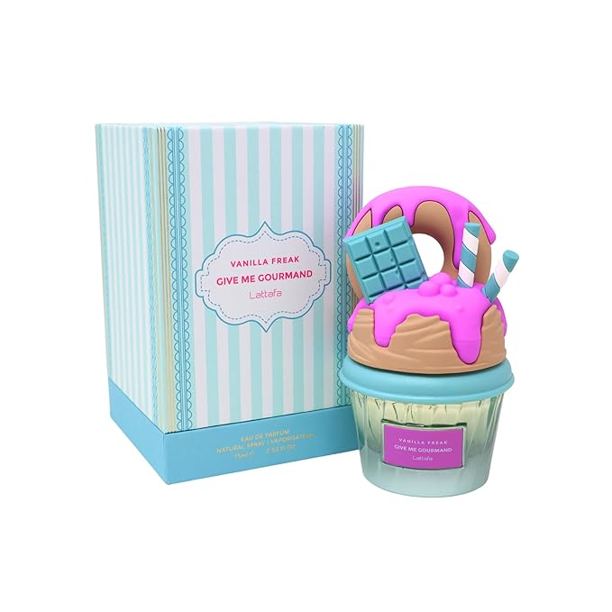Lattafa Vanilla Freak Eau de Parfum, Give me Gourmand Collection, Unisex, Spray Form, 75ml, Vanilla Caramel Scent, Woody Notes, Long-lasting