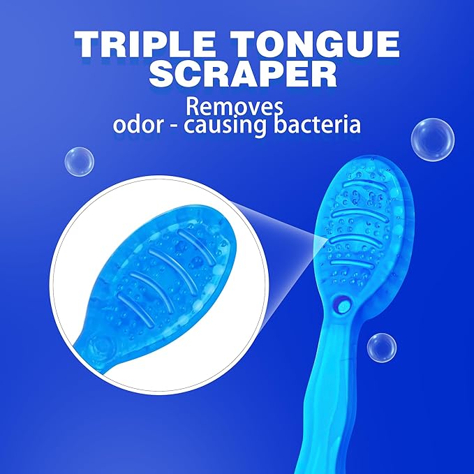 5 in 1 Mini Brushes-Disposable Toothbrushes with Toothpaste + Floss + Pick + Tongue Scraper | Travel Size | Individually Wrapped | Soft | Mint | Travel Set (Peach, 26 pcs)