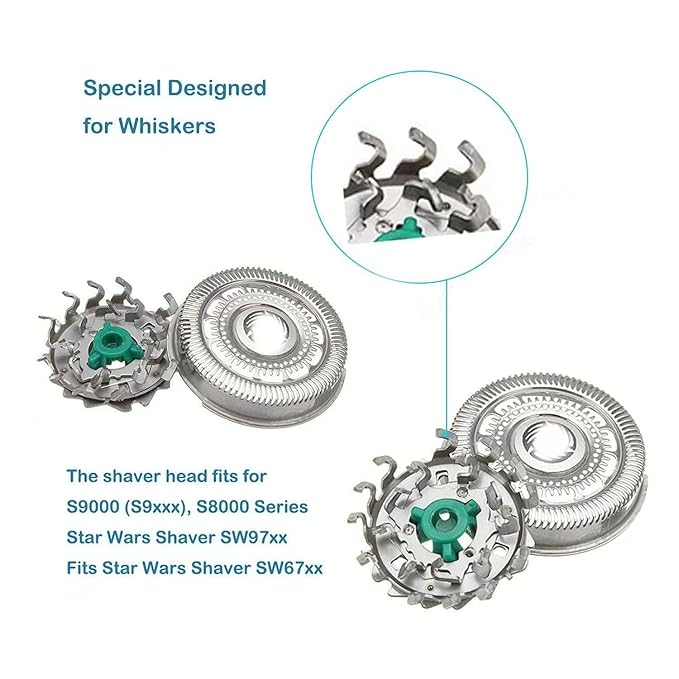 SH90/72 Replacement Heads Compatible with norelco Series 9000(S9xxx) 8000(S8xxx) Shaver, Upgrade 9000 Blades for series S9011, S9021, S9031, S9041, 3pack