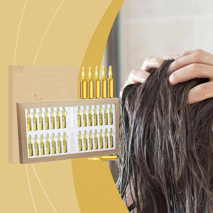 Stem Cell Complete Hair Growth Cycle Solution 2.0, Stem Cell & Multi-peptides Serum Ampoules for HairGrowth, Deep Repair for Thicker and Fuller Hair