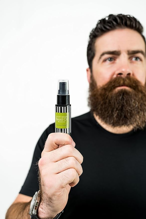 MGA Vegan Unscented - Scruff Rescue Beard Oil | Moisturizing & Hydrating Beard Oil for Mens Skincare with Natural Jojoba, Grape Seed & Castor Oils for Beard | Spill Proof Pump - 1 fL OZ