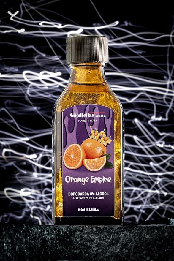 The Goodfellas' smile Alcohol-Free Soothing Aftershave Splash/Tonic, Made in Italy, 100 ml, 3.38 oz (Orange Empire/Orange & Citrus)