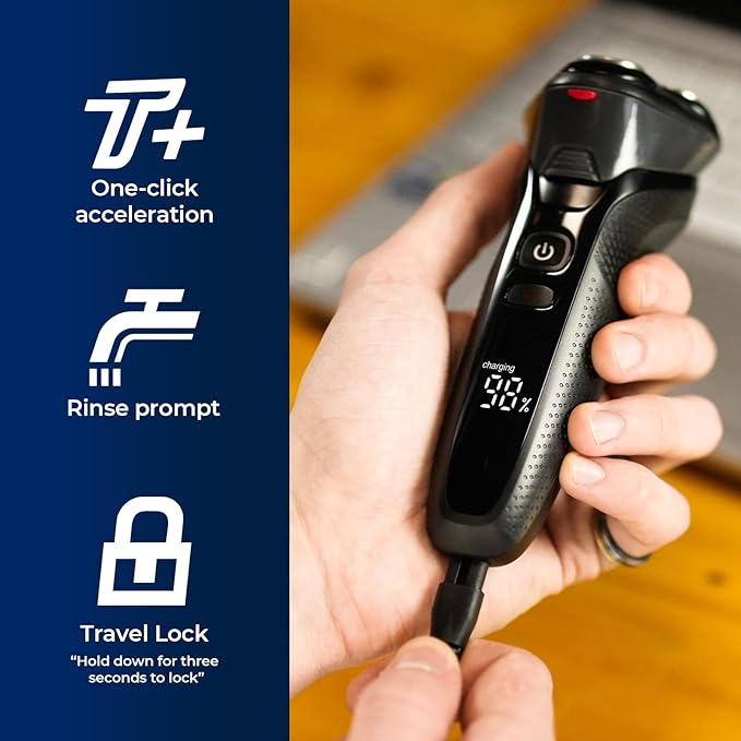 rategist 3-in-1 Electric Razor for Men: One Touch Acceleration, IPX7 Waterproof Razors for Men, USB-C Rechargeable Electric Shavers for Men - 4D Floating Blades, Wet or Dry