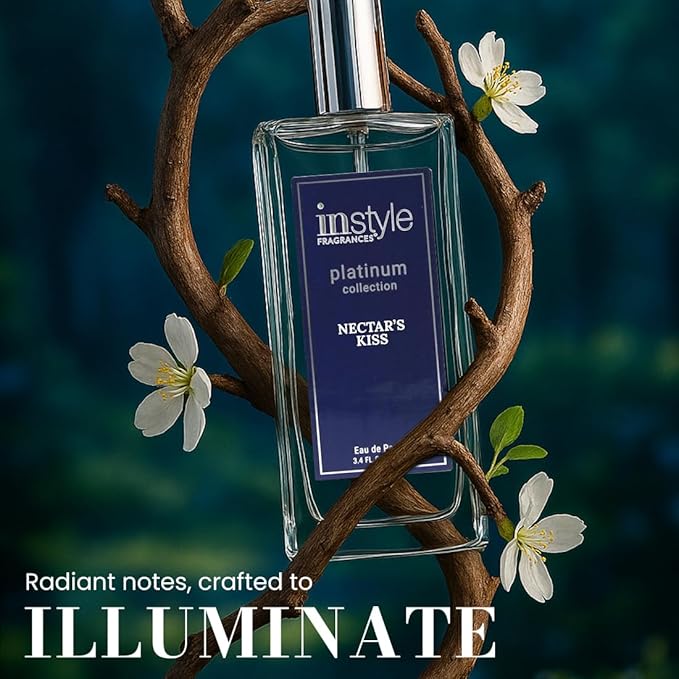 Instyle Fragrances Platinum Collection Nectar’s Kiss, Inspired by C.hanel's Chan.ce Eau Ten.dre, Premium Women’s Eau de Parfum, CLEAN, Vegan, Paraben-Free, Never Tested on Animals, 3.4 Fluid Ounces