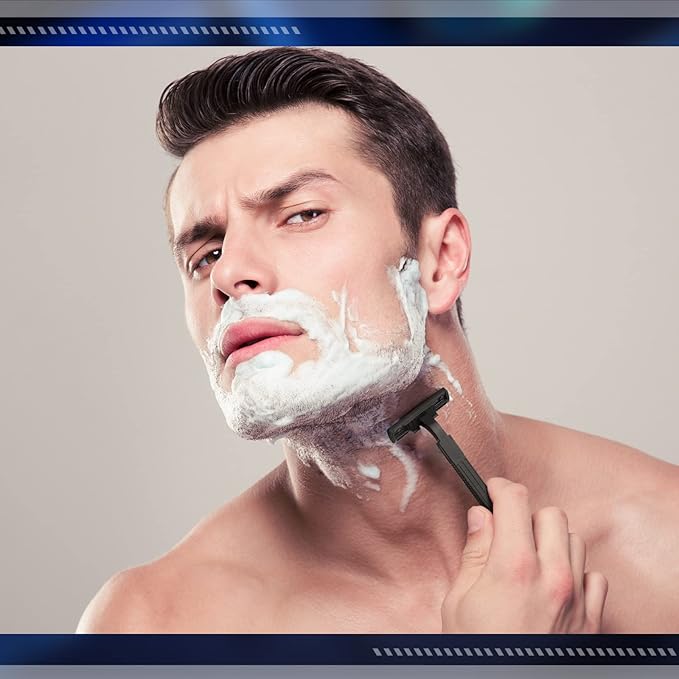 Jutom 200 Pcs Twin Blade Disposable Razors Bulk with Safety Cap Stainless Steel Shaving Razors Bulk Multipurpose Portable for Men Women Bathing Hotel Travel Camping Charity Apartment