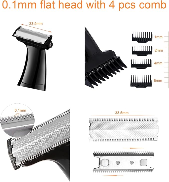 Men Pubic Hair Trimmer,Male Intimate Part Clipper,Wet Dry Groin Razor,Electric Body Hair Removal,Face Beard and Mustache Style Shaver,Portable Bald Detail Head Shaver,Man Grooming Kit