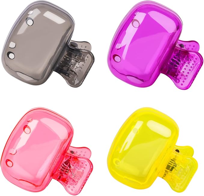 Hxezoc 4 Pack Travel Toothbrush Head Covers Toothbrush Protector Cap Brush Pod Case Protective Portable Plastic Clip for Household Travel, Camping, School, Bathroom, Business