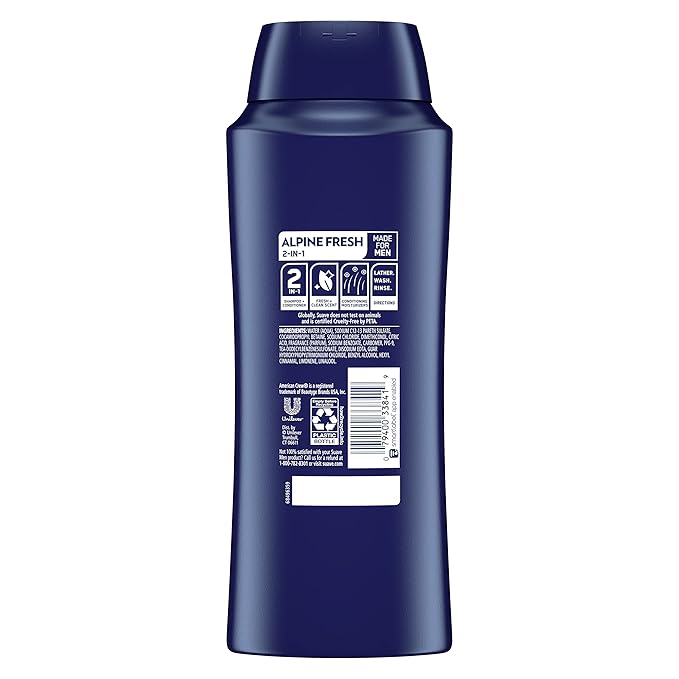 Suave Professionals Mens, 2 in 1 Shampoo/Conditioner, Alpine Fresh, 28oz