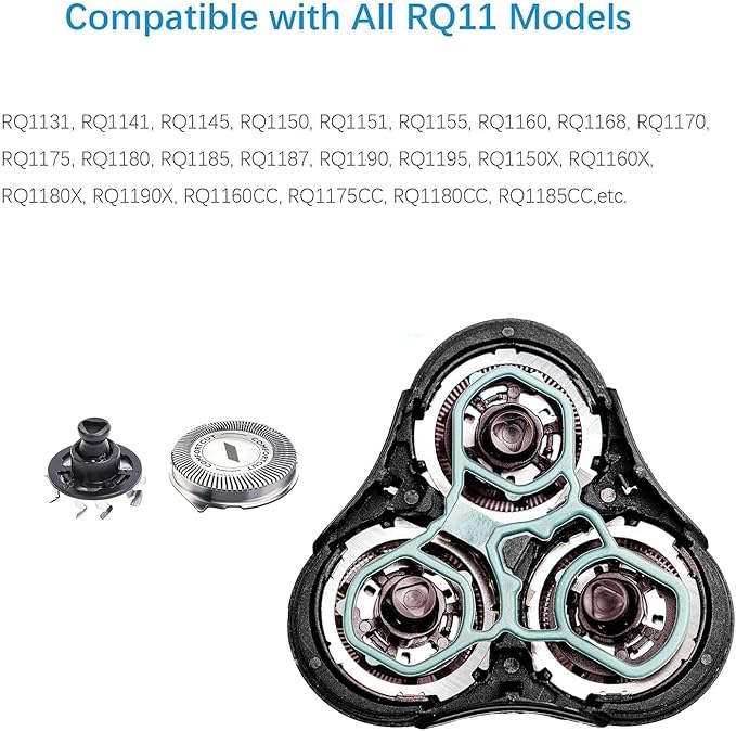 RQ11 Replacement Shaver Heads Compatible with Philips Norelco Sensotouch Replacement heads for Sensotouch 2D Electric Shaver(1100 Series),1150x, 1160x, 1170x 1180x,RQ11 Replacement Blades (1 Head)