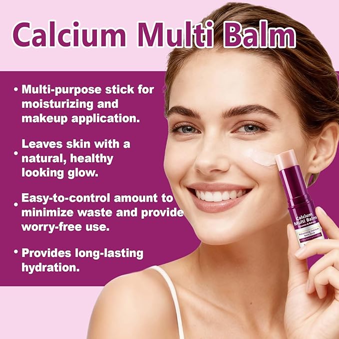 Calcium Volume Multi Balm Stick– Moisturizing Face Balm with Collagen & Vitamin E – Hydrating Skincare Stick for Eyes, Neck & Lips – Smooth Texture, Dewy Finish, Suitable for All Skin Types