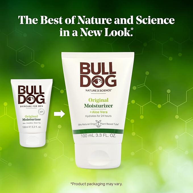 Bulldog Mens Skincare and Grooming Original Facial Moisturizer, 3.3 Fluid Ounce - Pack of 2