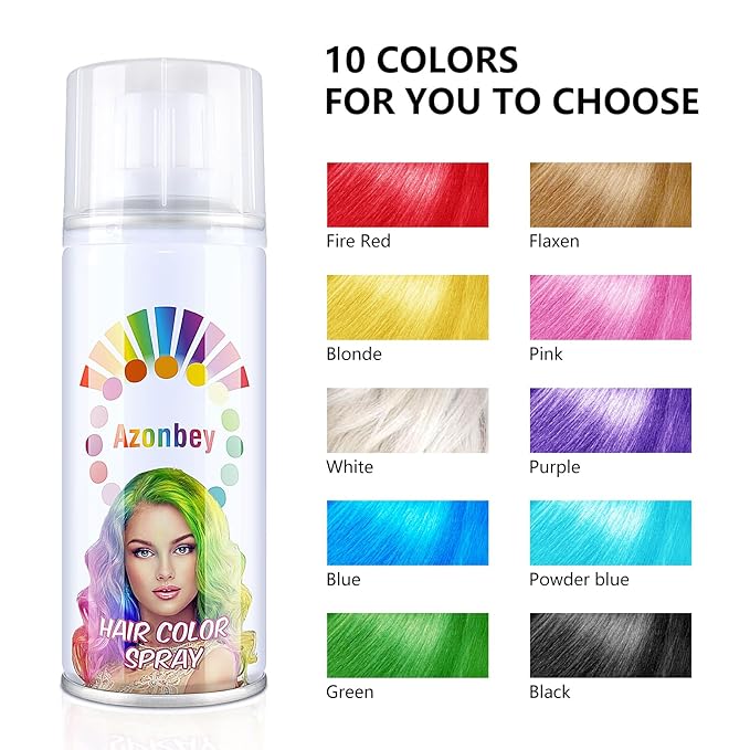 Halloween Hair Spray,Temporary Hair Color Spray for Women Kids Men,Washable Hairspray,Colored Hair Spray,Color Hairspray for Halloween,Party,Cosplay,Christmas Day (#Powder Blue)