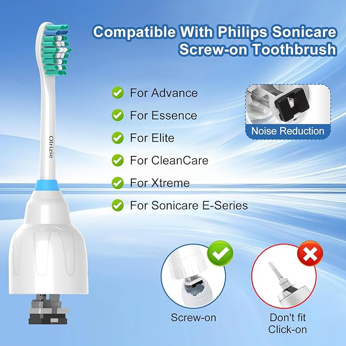 Toothbrush-Replacement-Heads for Philips-Sonicare, Replacement-Toothbrush-Heads Compatible with Philip Sonicare Fit for E-Series Essence Xtreme Elite Advance and Cleancare, 6 Pack