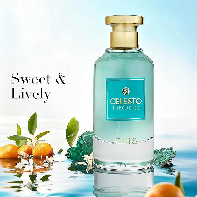 Celesto Turquoise Luxury Cologne for Men - Lavender & Oud Aromatic Elixir-100ml Eau de Parfum - Long Lasting - Versatile Signature - Elite Gift (Celesto Turquoise)