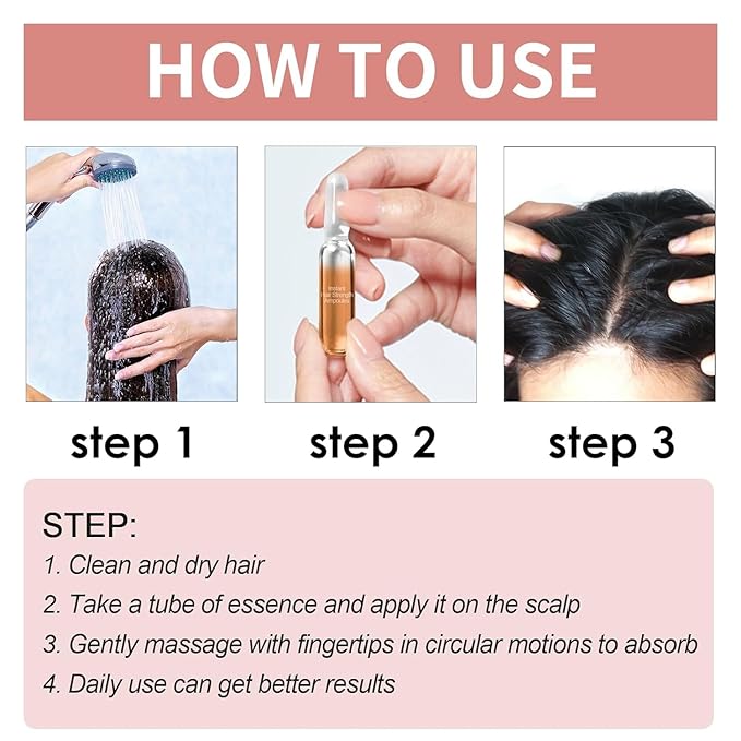 Hair Ampoule Treatment, Hair Lotion for Damage and Dry Hair, Hair Stimulant Intensive Lotion, Instant Hair Strength Ampoule (2 Set)