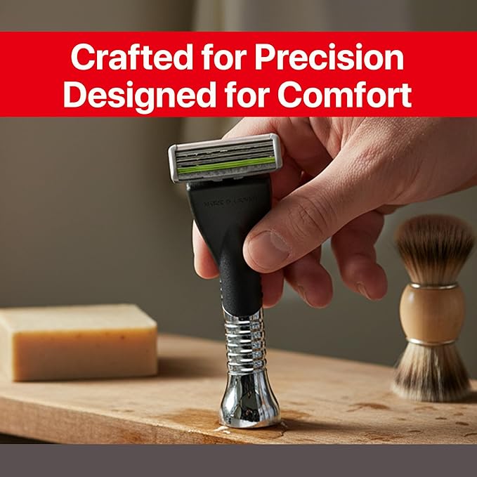 Feather - F3 Razor Blades Refills - Wavy Guard with SiC Ceramic Technology for Smooth Shave - Reduces Irritation and Razor Burns - 8 Pack