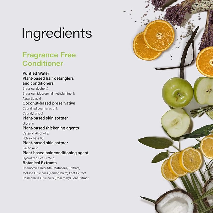 Phillip Adam Fragrance Free Conditioner - Apple Cider Vinegar Formula - No Parabens - For All Hair Types - 12 Ounce