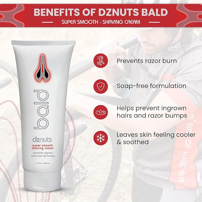 dznuts - Bald Super Smooth Shaving Cream - Prevents Razor Burns, Ingrown Hairs, Cooled and Moisturized Skin - 6.7 fl. oz, 3 Pack