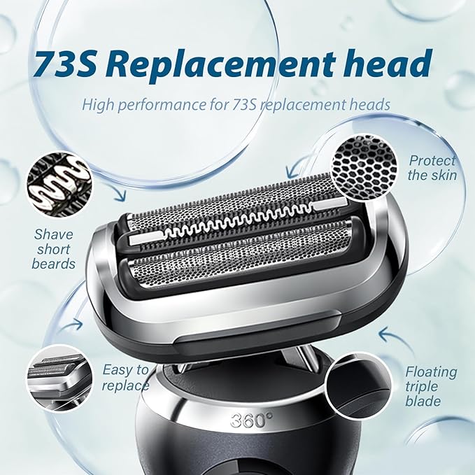 S7 73S Replacement Head Shaver Head Compatible with Series7 Shaving Razor Head, Suitable for S7 7020s, 7025s, 7085cc, 7027cs, 7071cc and 7075cc.