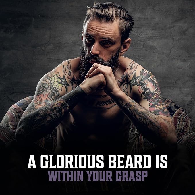 Viking Revolution Beard Oil with Clary Sage for Men - Natural Blend with Argan and Jojoba Oils for Softening, Strengthening, and Moisturizing