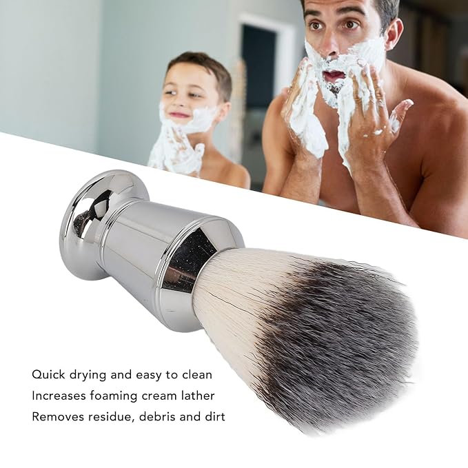Shaving Brushes For Men, Beard Brush with Ergonomic Handle Stainless Steel Foaming Beard Brush For and WellGroomed Beard