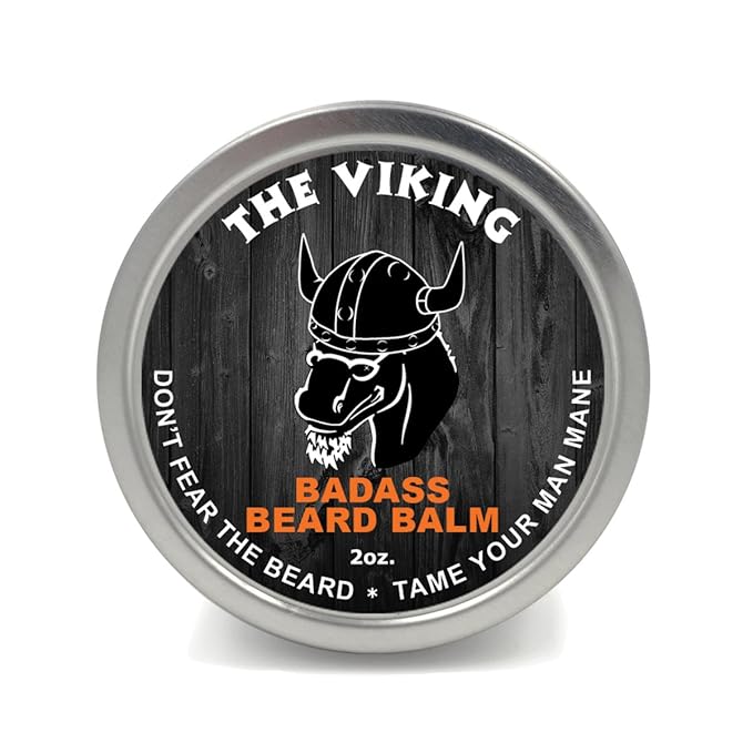 Badass Beard Care Balm For Men - The Viking Scent, 2 Ounce - All Natural Ingredients, Keeps Beard and Mustache Full, Soft and Healthy