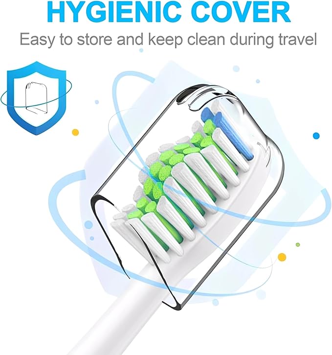 Replacement Toothbrush Heads for COSLUS DY-108Pro Electric Toothbrush,Sonic Electric Toothbrush with Covers(White)