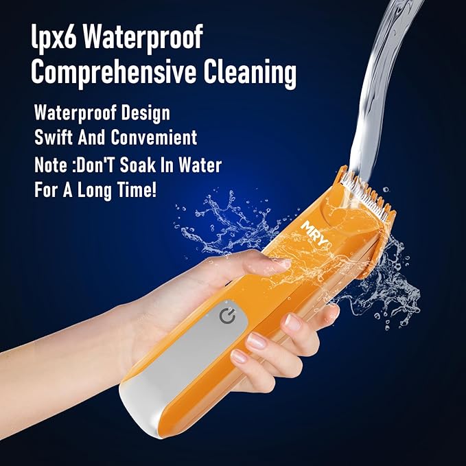 MRY Groin Trimmer for Men Women Ipx6 Waterproof USB Charging Trimmer/Light and Ceramic Blade Electric Trimmer for Men Women for Pubic/Body/Groin Grooming/Face/Legs/Facial (Orange Color)