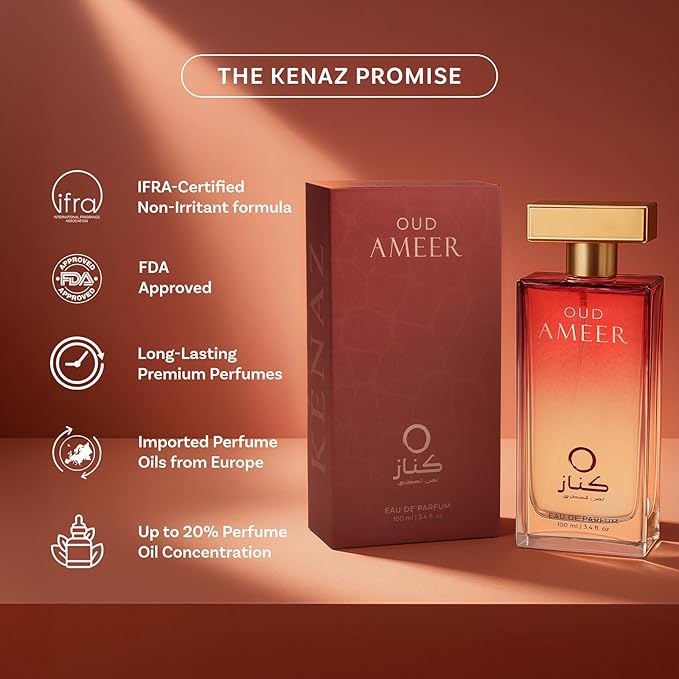 OUD AMEER | Men's Fragrance | Perfume for Men | Musky top note | 100 ml pack | 3.4 Fl. Oz. | Amber and Oriental fragrance | Gift for Men | Eau de Parfum EDP