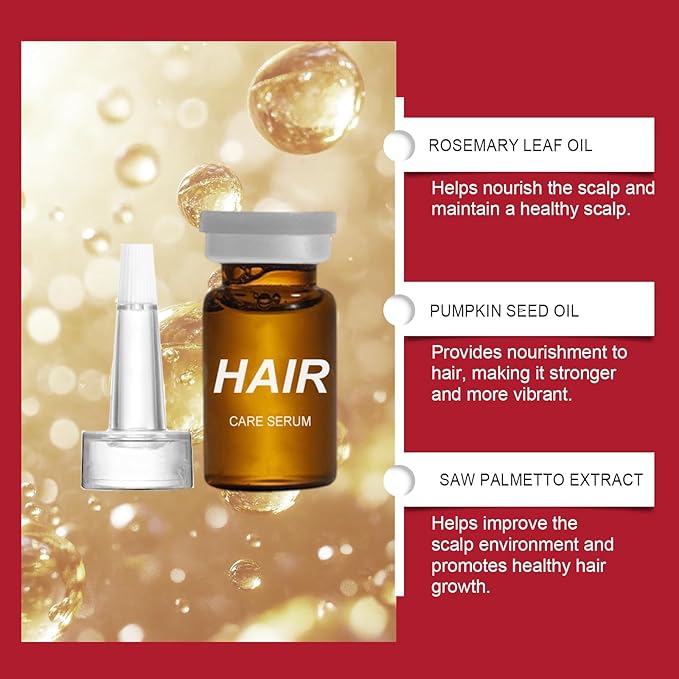15ml Hair Growth Serum for Thinning Hair – Nourishes Scalp, Strengthens Roots, Reduces Hair Loss & Breakage with Rosemary, Pumpkin Seed & Saw Palmetto
