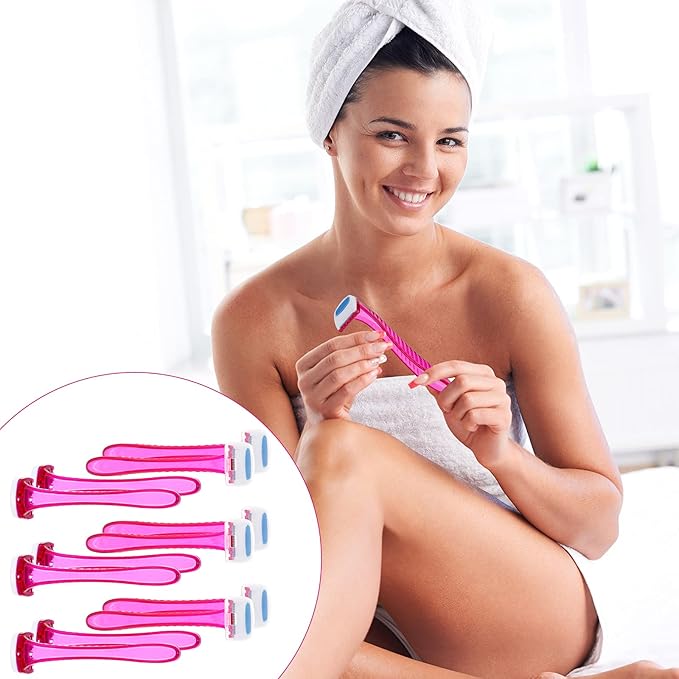Honoson 30 Pieces Bikini Razors Bikini Trimmer for Women Small Disposable Travel Accessories Armpit Hair Removal Beauty for Body Cosmetic Tool(Rose Red)