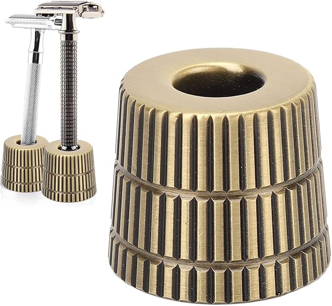 Metal Shaving Stand Base, Lightweight Slip Resistant Save Space Keep Dry Razor Holder, Brush & Toothbrush Pen Stand