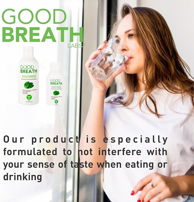 Goodbreath Mouthwash - Mint Mouth Rinse for Chronic Halitosis - New Ozone Technology Oral Rinse - Halitosis Treatment & Bad Breath Neutralizer - Mouthwash for Gum Diseases - Alcohol-Free | 3 Pack