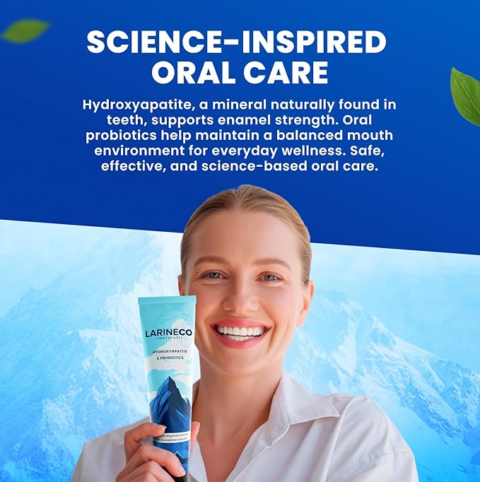 Larineco Nano Hydroxyapatite Toothpaste – Sulfate Free Remineralizing Toothpaste – Enamel Care, Gentle Whitening, Sensitive Teeth – 4oz