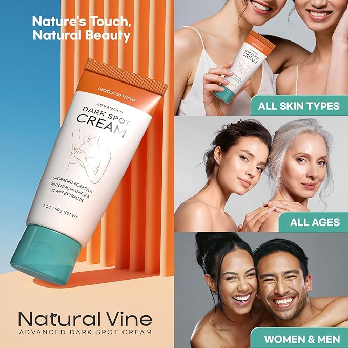 Natural Vine Dark Spot Corrector: Dark Spot Remover for Face Body in 4-8 Weeks - Instant Concealing & Age Brown Sun Faded Spot Remover Melasma Freckles Correcting with Niacinamide for Women & Men 60g