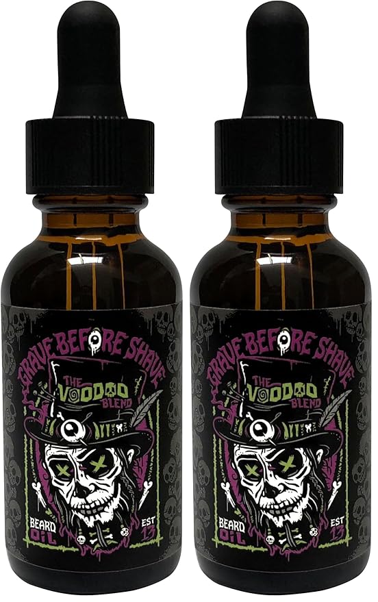 Grave Before Shave Voodoo Blend beard oil 1 oz. Bottle with Dropper top Dispenser (Pack of 2)