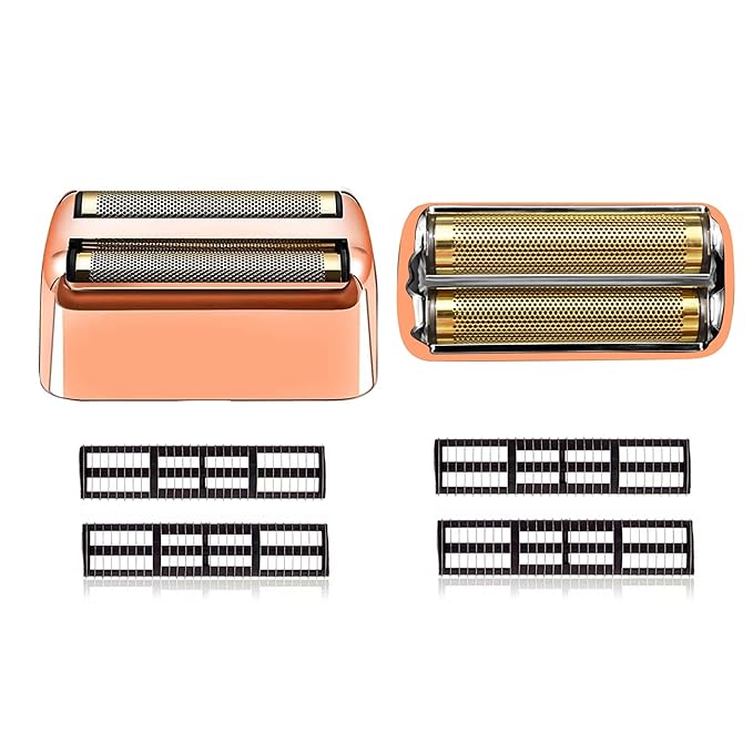 Rose Gold Replacement blades Foil and Cutters Compatible with BaBylissPRO Barberology FXFS2 Shaver foil Replacement Heads(1 pack ）