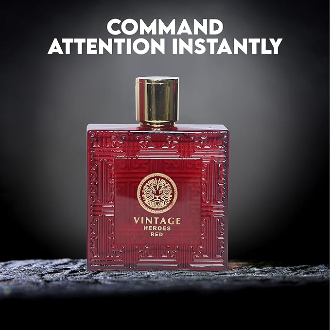 Men's Cologne Gift Set 4 Pack Vintage Heroes Series - 3.4 Fl Oz Each | Vanilla Bourbon, Leather & Amber Floral Fragrance | Luxury Eau de Toilette Quartet