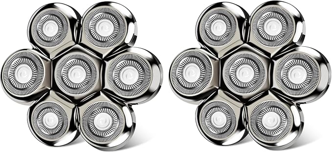 7D Floating Head Compatible with SHPAVVER Replacement Heads,Head Shaver Replacement Heads Compatible with SHPAVVER Electirc Shaver for Men,7D Head Shavers for Bald Men.(2pack)