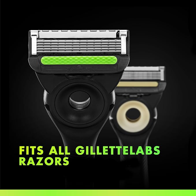 Gillette Labs Mens Razor Blade Refills Compatible with Gillette Labs Razors - 4 Cartridges With Exfoliating Bar