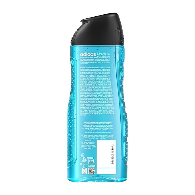 CONFETTIWOW adidas - Ice Dive 3-in-1 Shower Gel & Shampoo for Men 400ml