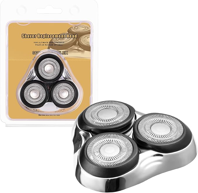 Universal Rotary Replacement Shaver Head,Compatible with Remington Shaver Series,for R3,R4,R5,R6,R7,R8,SP-3141 and SP-5161 Foils/Blades (Silver(1 Count))